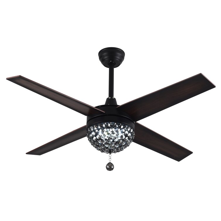Black Reversible Blades Hot Cold Settings 42 Inch Ceiling Fan Light 4 Grey
