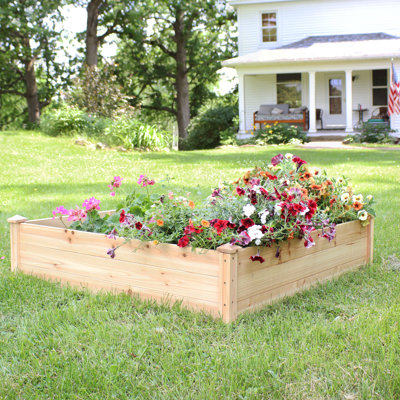 Fernbush 4 ft x 4 ft Square Fir Wood Outdoor Raised Garden Bed
