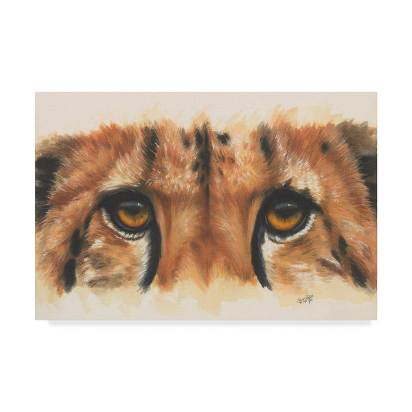 Trademark Art Eye Catching Cheetah Oil Painting Print On Wrapped