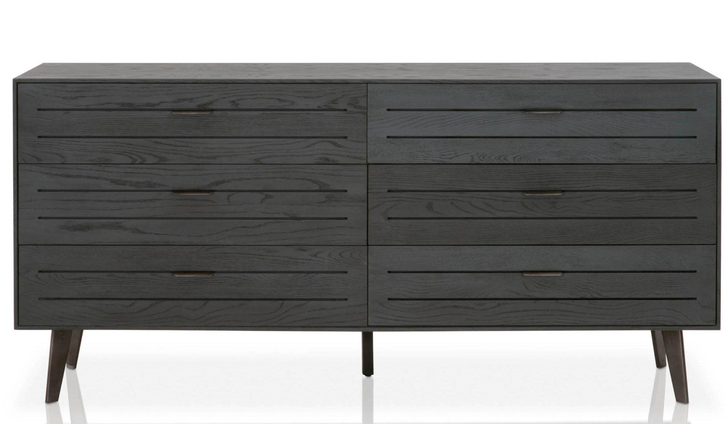 Union Rustic Wooden Six Drawers Dresser With Horizontal Plank