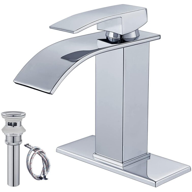 Chrome Deck Mounted Bathroom Basin Vanity Sink Mixer Lavatory Faucet Taps