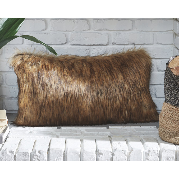 faux fur rectangle pillow