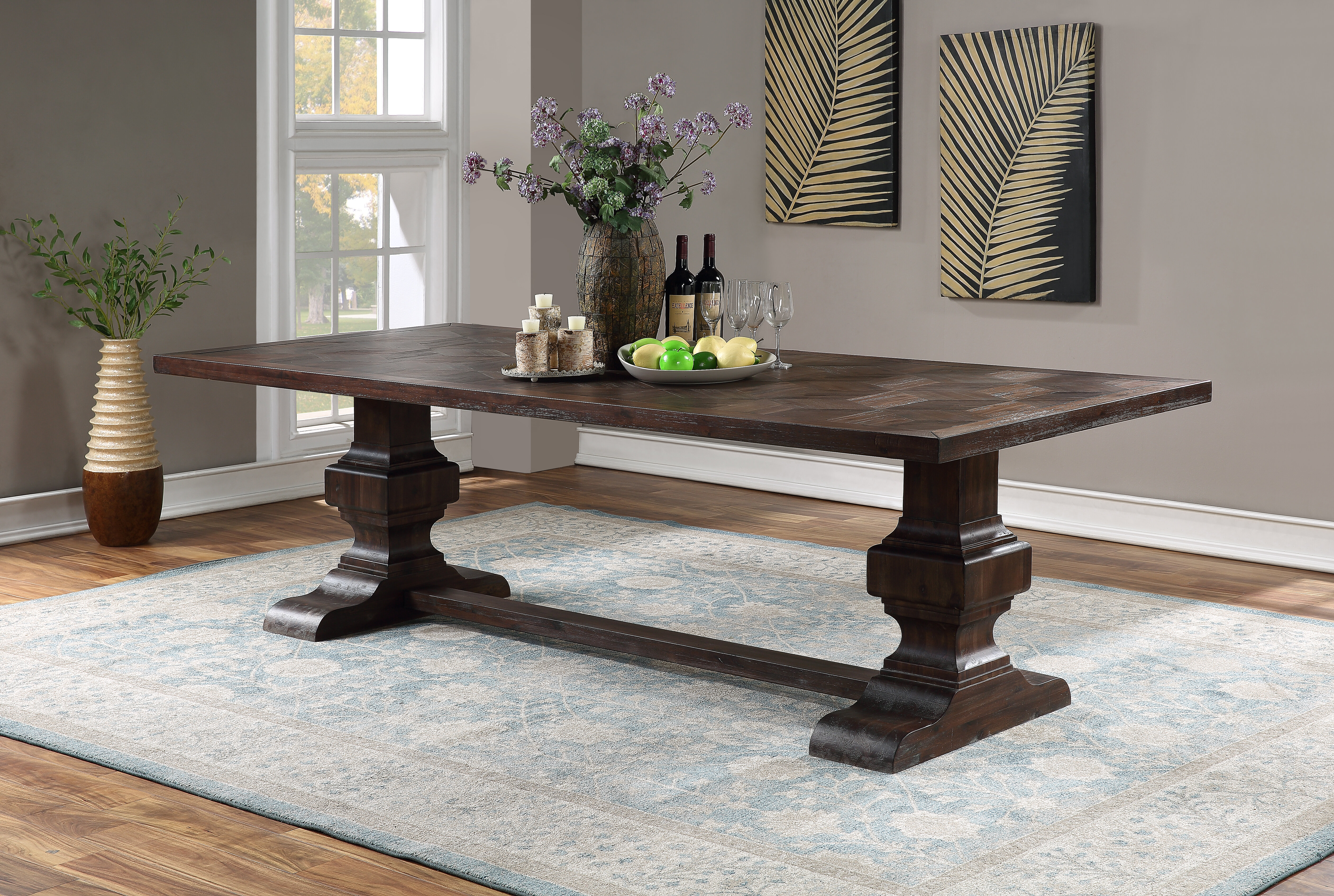 trestle dining set