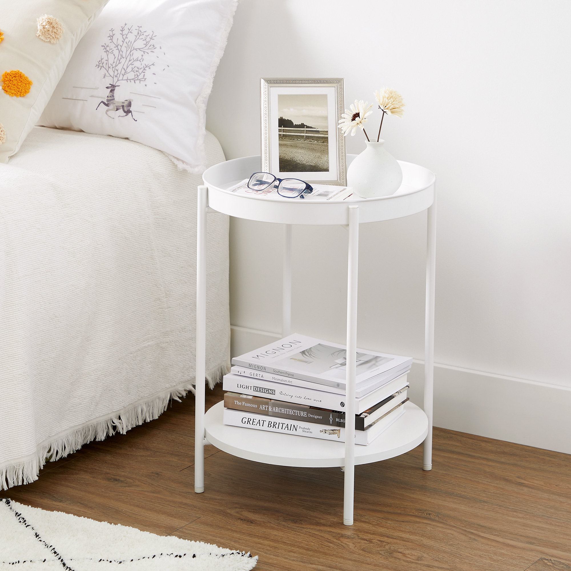 17 Stories Gwydion 21.7'' Tall Steel Tray Top End Table & Reviews Wayfair