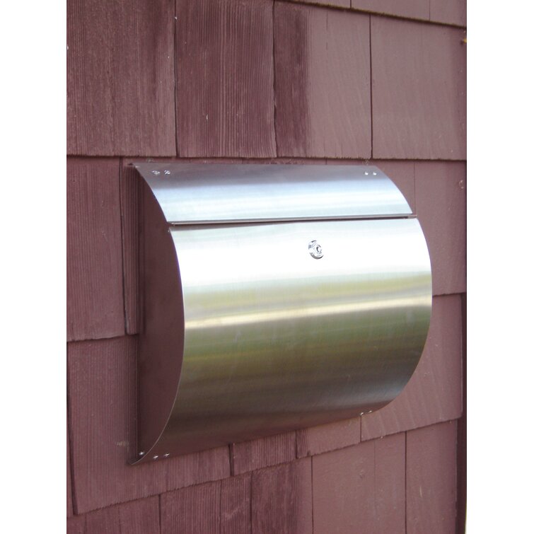 Naiture Locking Wall-mount Mailbox in Stainless Steel Finish
