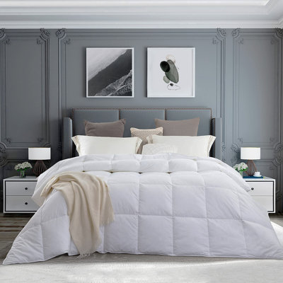 Goose Feathers Down Comforter, All Season Goose Down Duvet Insert 650In³/Oz Fill Power 