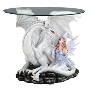 Oyler Fairy And Dragon End Table by Red Barrel Studio Wonderful