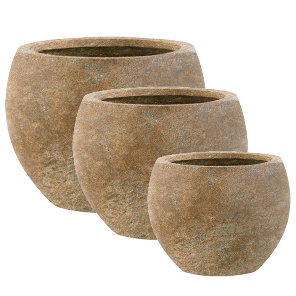 World Menagerie Capricorn 3 Piece Fiber Mineral Composite Pot Planter Set Wayfair