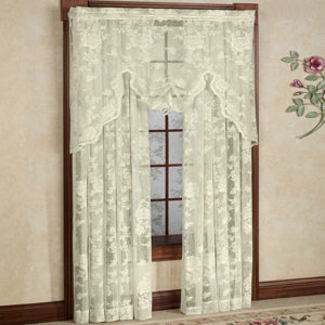 Floral Nature Semi-Sheer Rod Pocket Single Curtain Panel