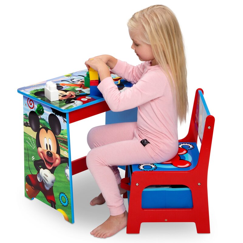 disney mickey mouse wood kids storage table and chairs set by delta children