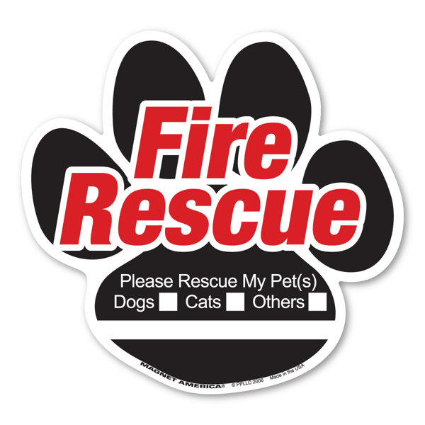 Magnet America America Animal Fire Rescue Paw Inside Static Cling Wall Decal Wayfair