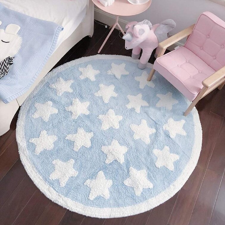 Beautiful Butterfly Kids Round Rug Polyester Throw Area Rug Soft Educational Washable Carpet Nursery Teepee Tent Play Mat 
