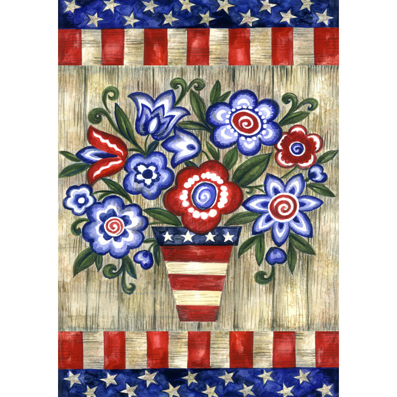 Toland Home Garden Patriotic Flowers 28 X 40 Inch House Flag Wayfair