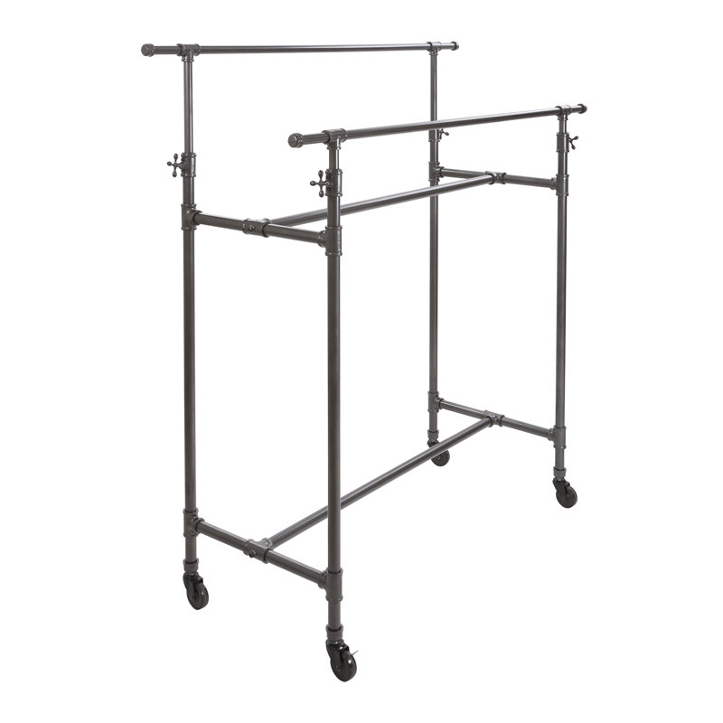 Rebrilliant Auburn 60 W Adjustable Double Bar Box Clothes And Garment Rack Wayfair