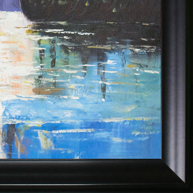 Tori Home River With Glowing Moon By Justyna Kopania Picture Frame Painting On Canvas Wayfair