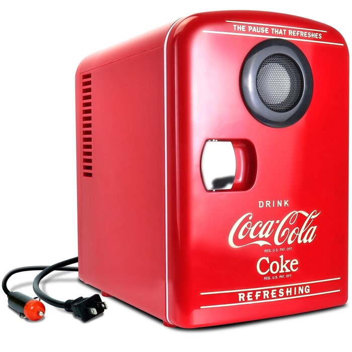 Koolatron Coca-Cola 6 Can AC/DC Retro Mini Cooler With Bluetooth ...