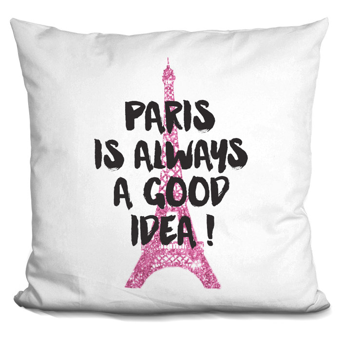 House Of Hampton Isaiah Paris Good Idea Glitter Throw Pillow Wayfair