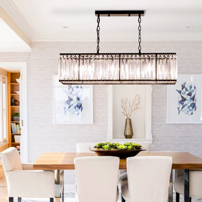 6 - Light Kitchen Island Rectangle Chandelier