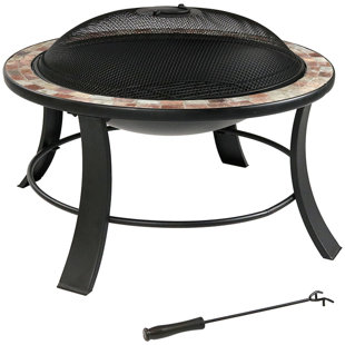 50 Inch Fire Pit Spark Screen Wayfair Odelia Steel Wood Fire Pit With Spark Screen