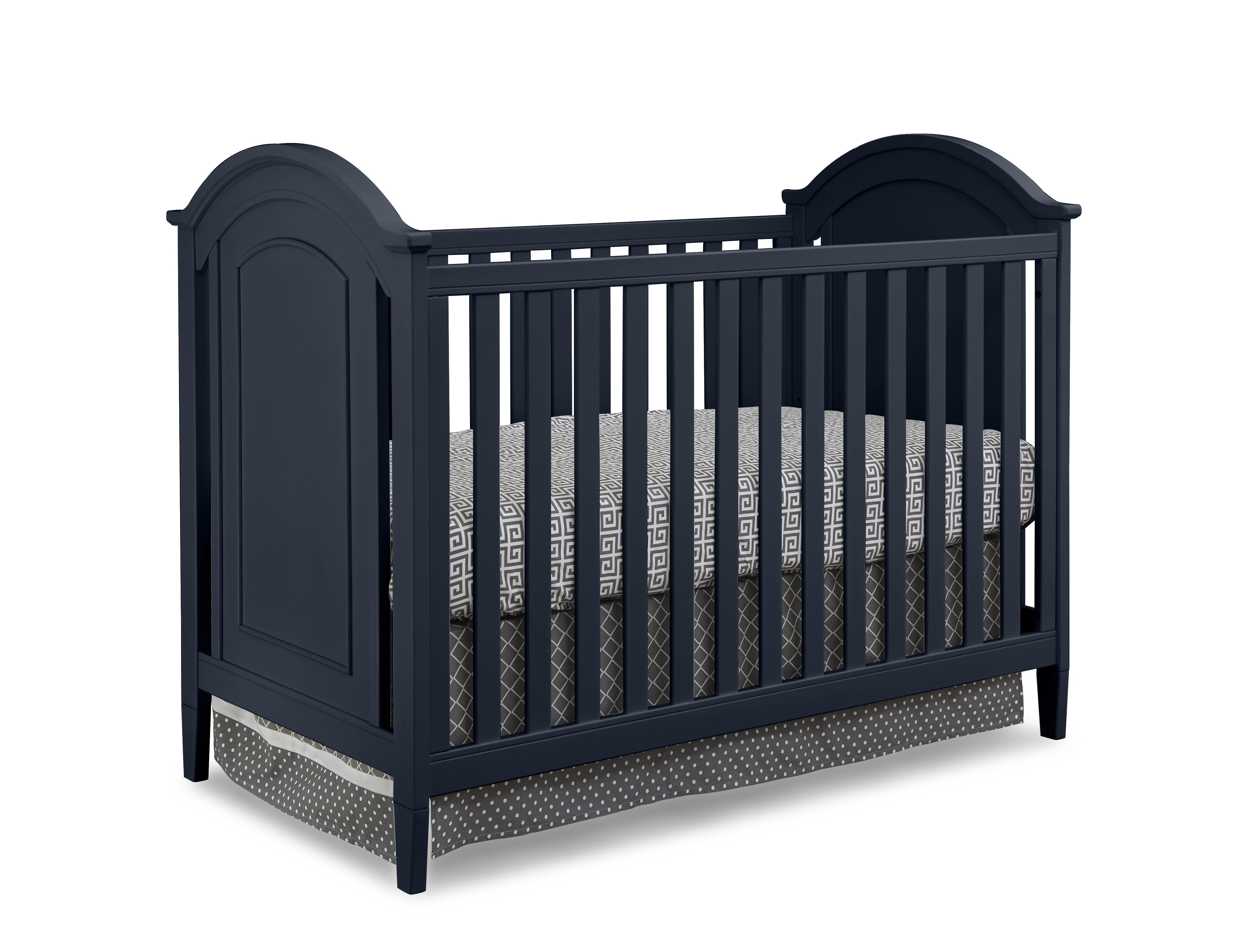 navy blue crib and dresser