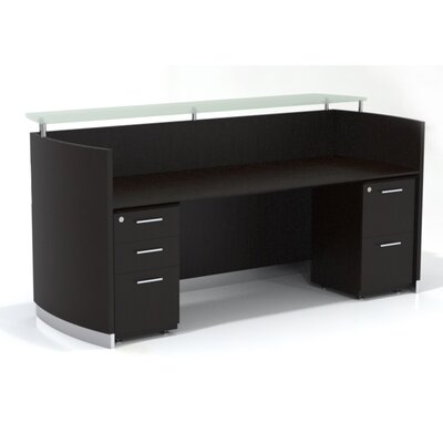 Medina Rectangular Reception Desk Suite Mayline Group Color Mocha