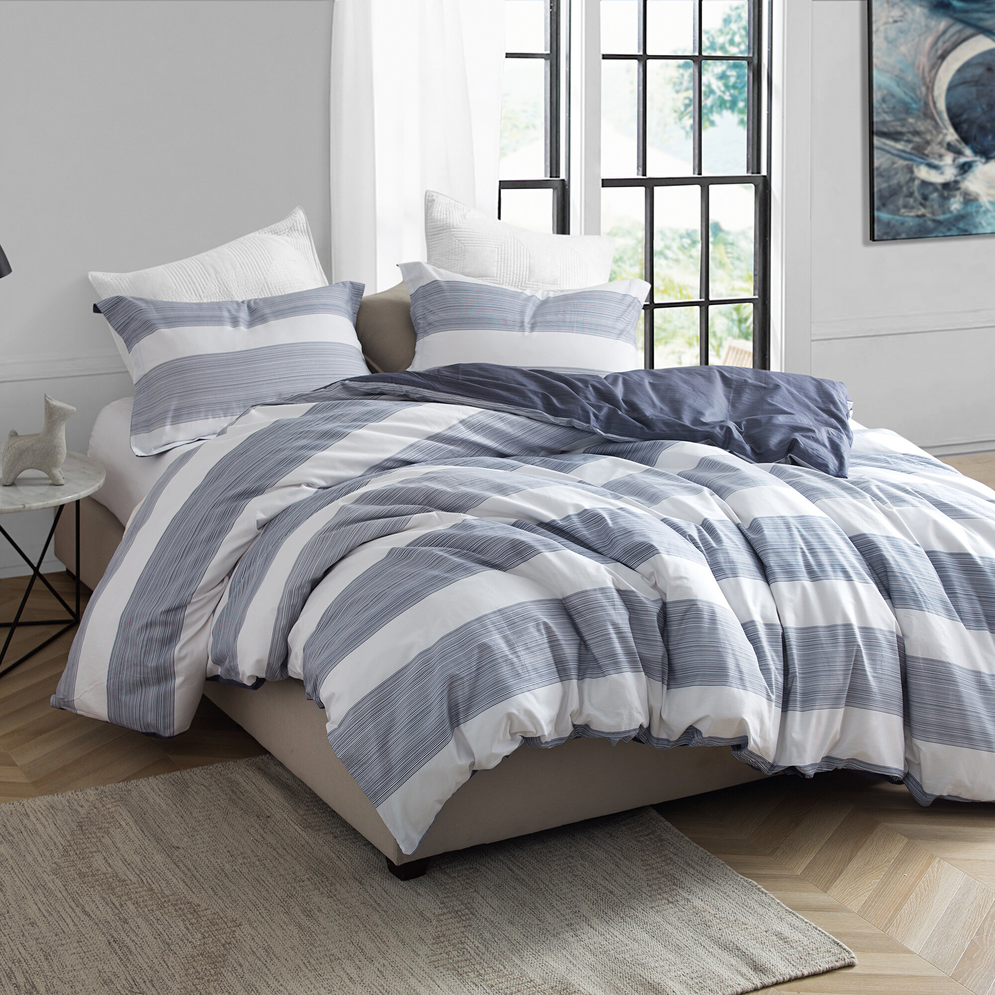 Breakwater Bay Shuler Stripes Duvet Cover Set Wayfair