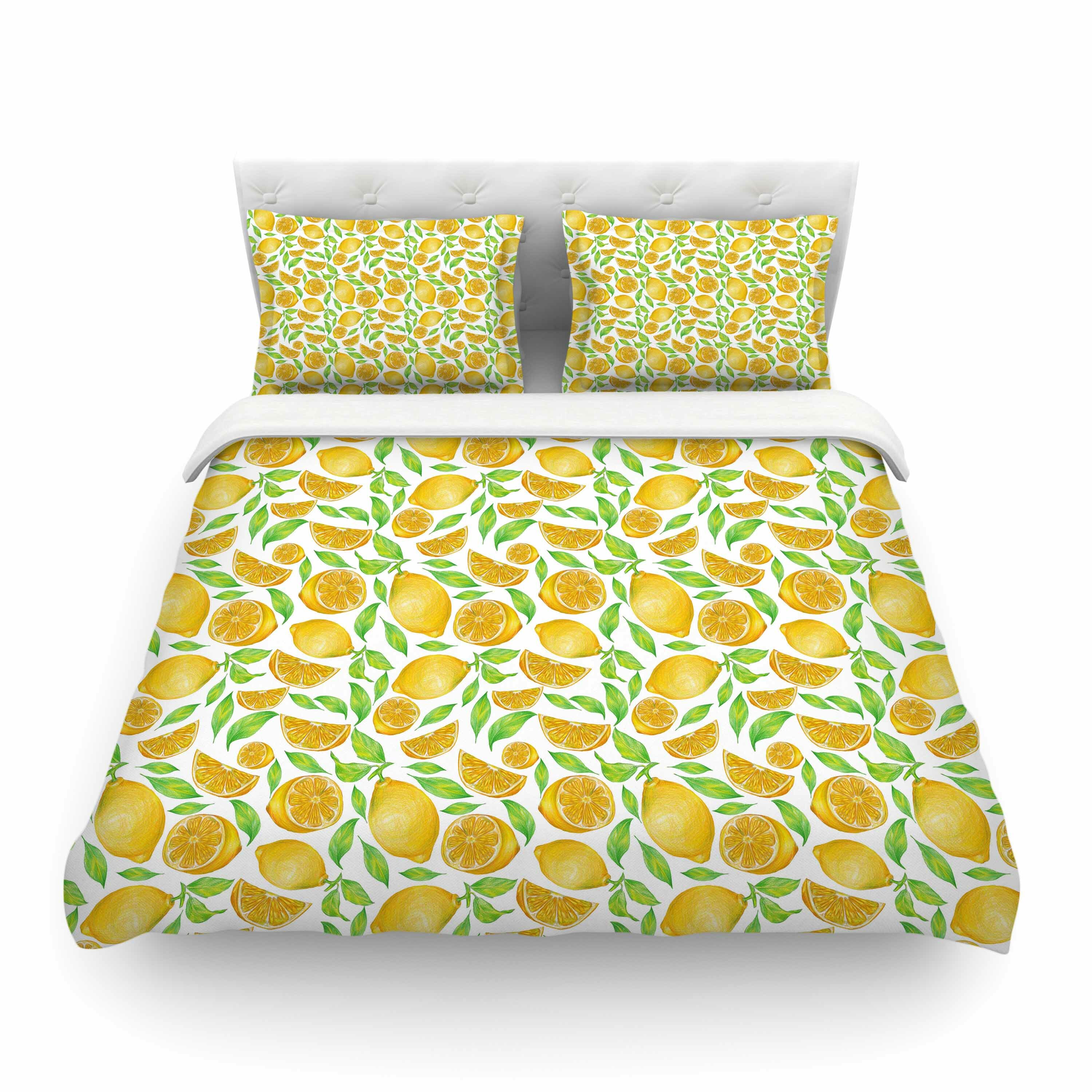 East Urban Home Lemon Floral By Alisa Drukman Featherweight Duvet