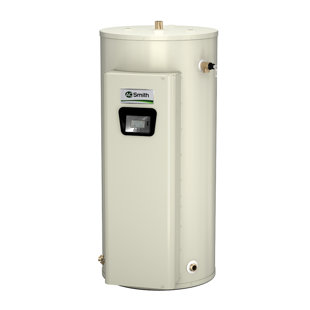 Go to store & view more images A.O. Smith DVE-120-9 Commercial Tank Type Water Heater Electric 120 Gal Gold Xi Series 9KW Input
