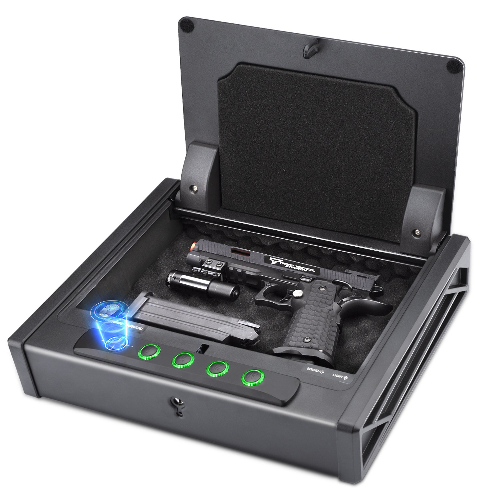 Gun Vault Mountable Single Pistol Safe Handgun Digital Keypad Low Power Alarm 