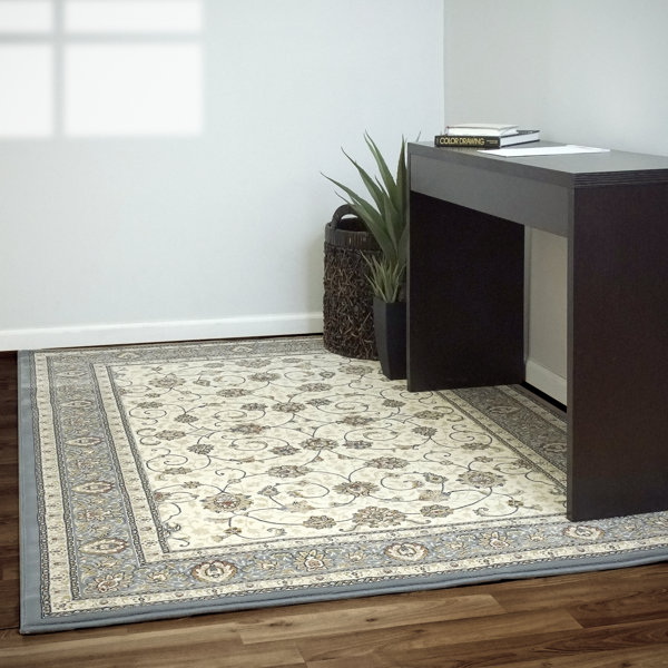 Astoria Grand Attell Floral Ivory Light Blue Area Rug Reviews Wayfair