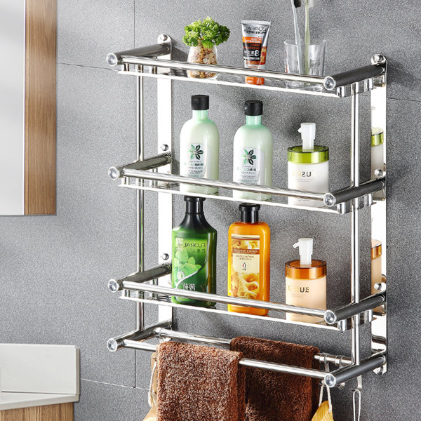 Rebrilliant Leesen Adhesive Mount Stainless Steel Shower Shelf ...