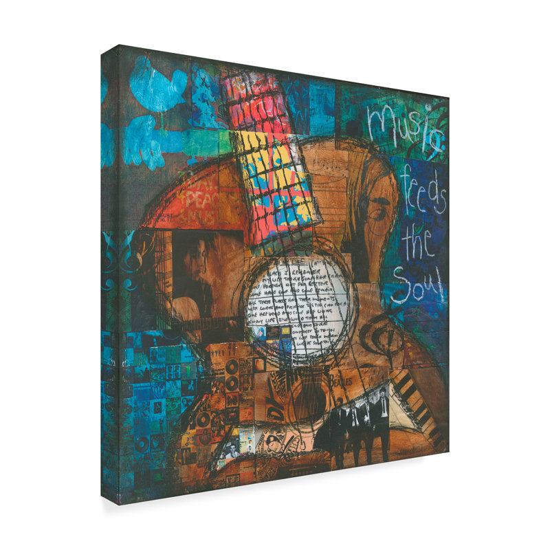 Trademark Art Music Feeds The Soul Guitar Acrylic Painting