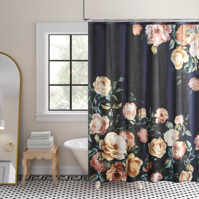 Willa Arlo Interiors Bain 100% Cotton Floral Shower Curtain & Reviews ...