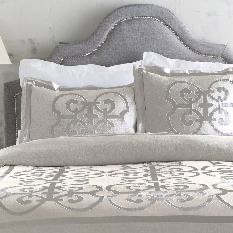 grey cream duvet cover