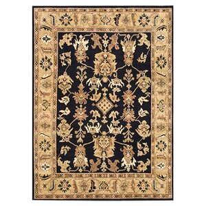 Morrow Hand-Knotted Black/Light Gold Area Rug