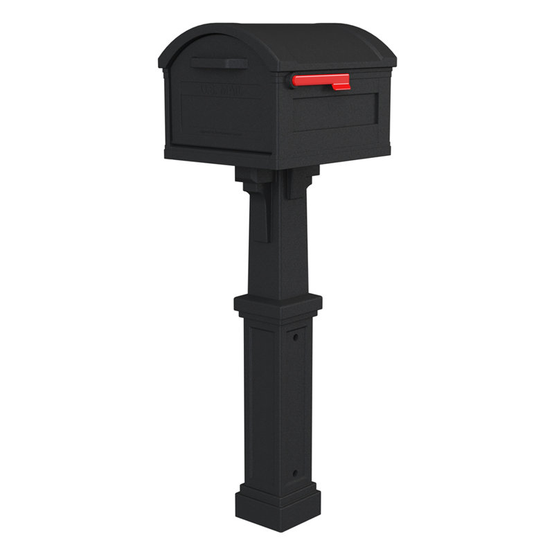 Gibraltar Mailboxes Grand Haven Extra Large Plastic Mailbox And Post Combo Black Reviews Wayfair