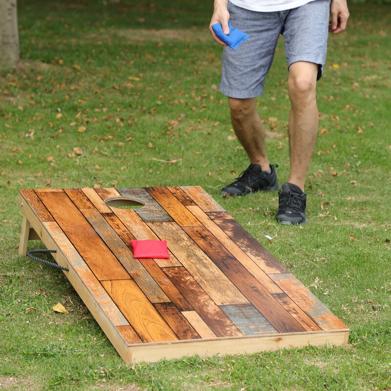 CONTACTS Solid Wooden Printed Cornhole Set | Wayfair