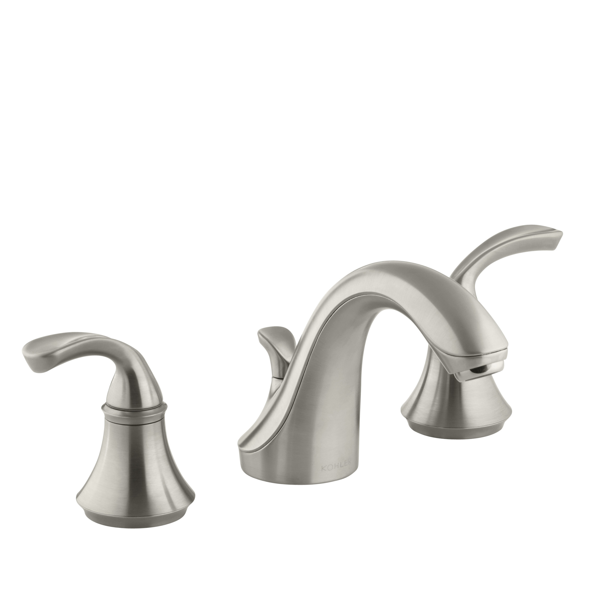K102724CP,BN Kohler Forté Widespread Bathroom Faucet with Drain