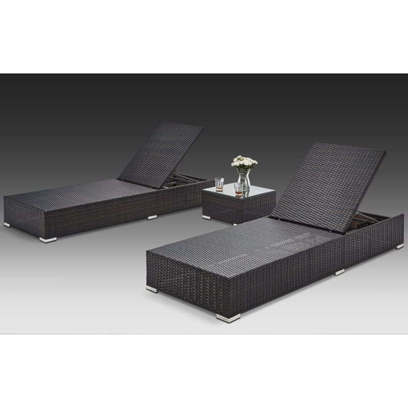 Putney Sun Lounger Set With Cushions And Table Reviews Joss Main