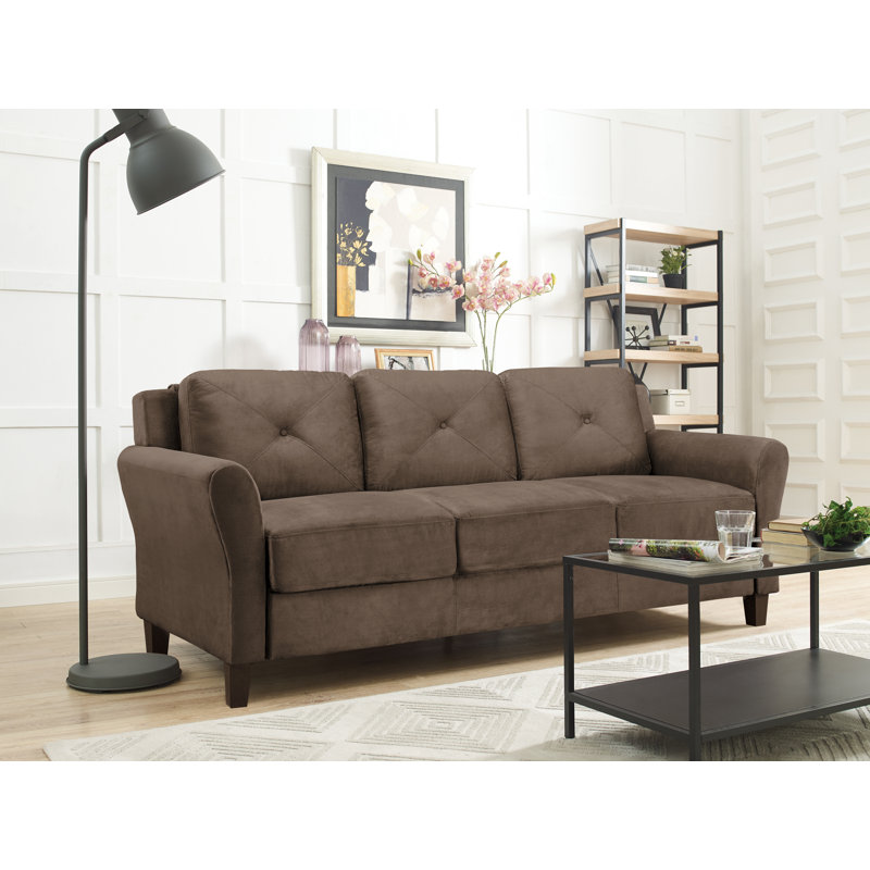 Zipcode Design Ibiza Microfiber 80 3 Flared Arm Sofa Reviews Floor Wayfair Ibiza Microfiber 80 3 Flared Arm Sofa