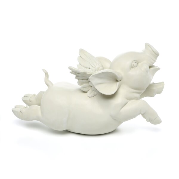 When Pigs Fly Rustic Country Farmhouse Young Pig Flying Animal Statue 4lbs. 