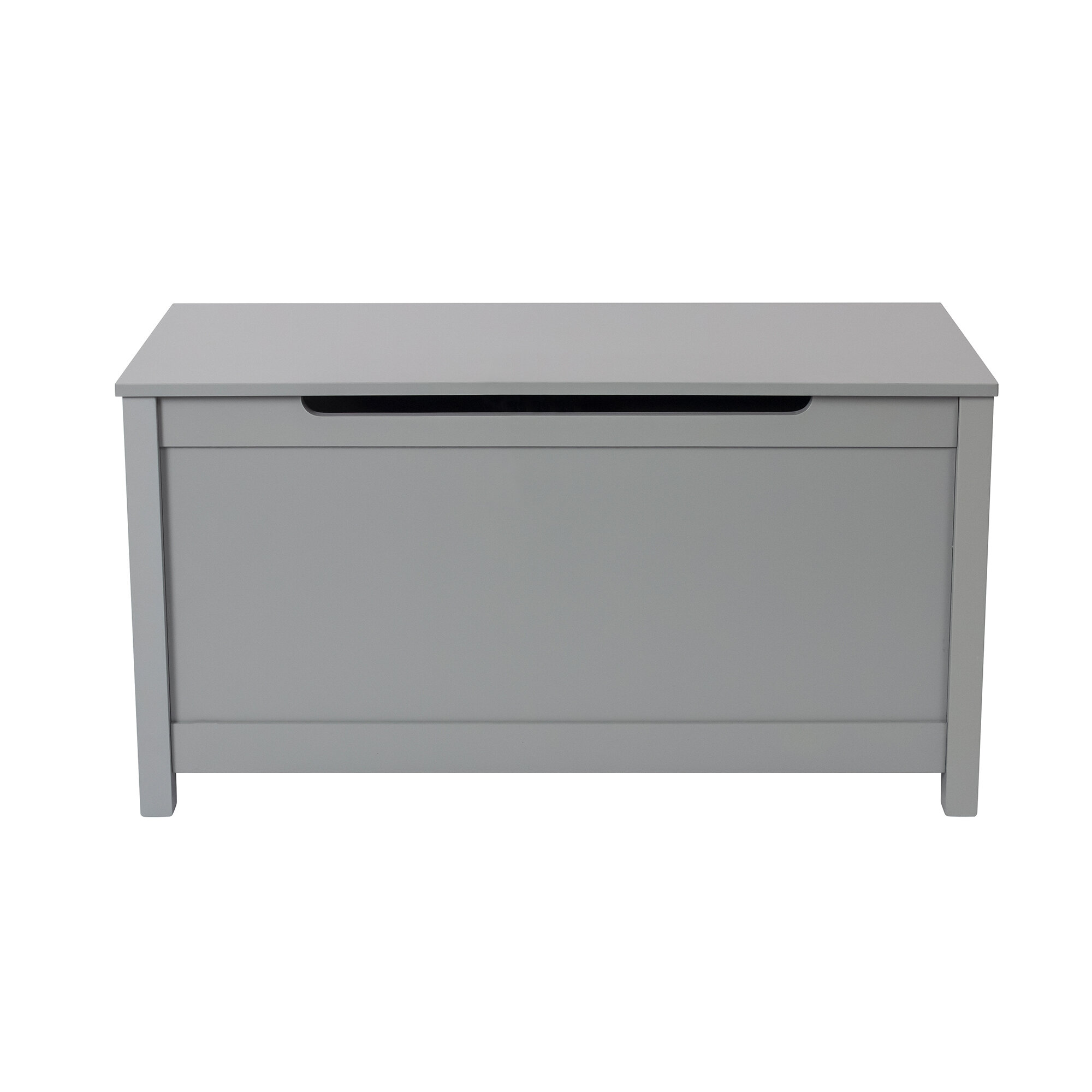 large grey wooden toy box