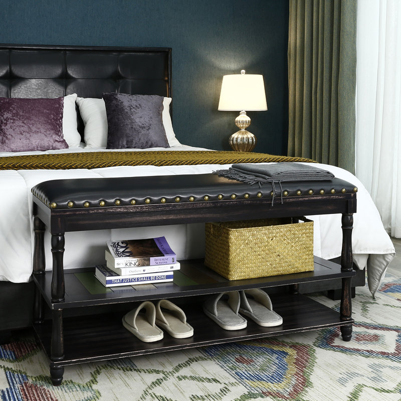 Charlton Home Vasagle Shoe Bench With Turned Wood Legs For 9 Pairs