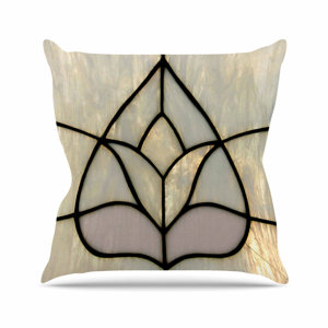 Philip Brown Tulip Stained Glass Floral Digital Outdoor Throw Pillow