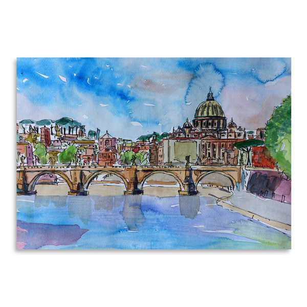 East Urban Home Vatican Rome Italy Blue On River Tiber With St