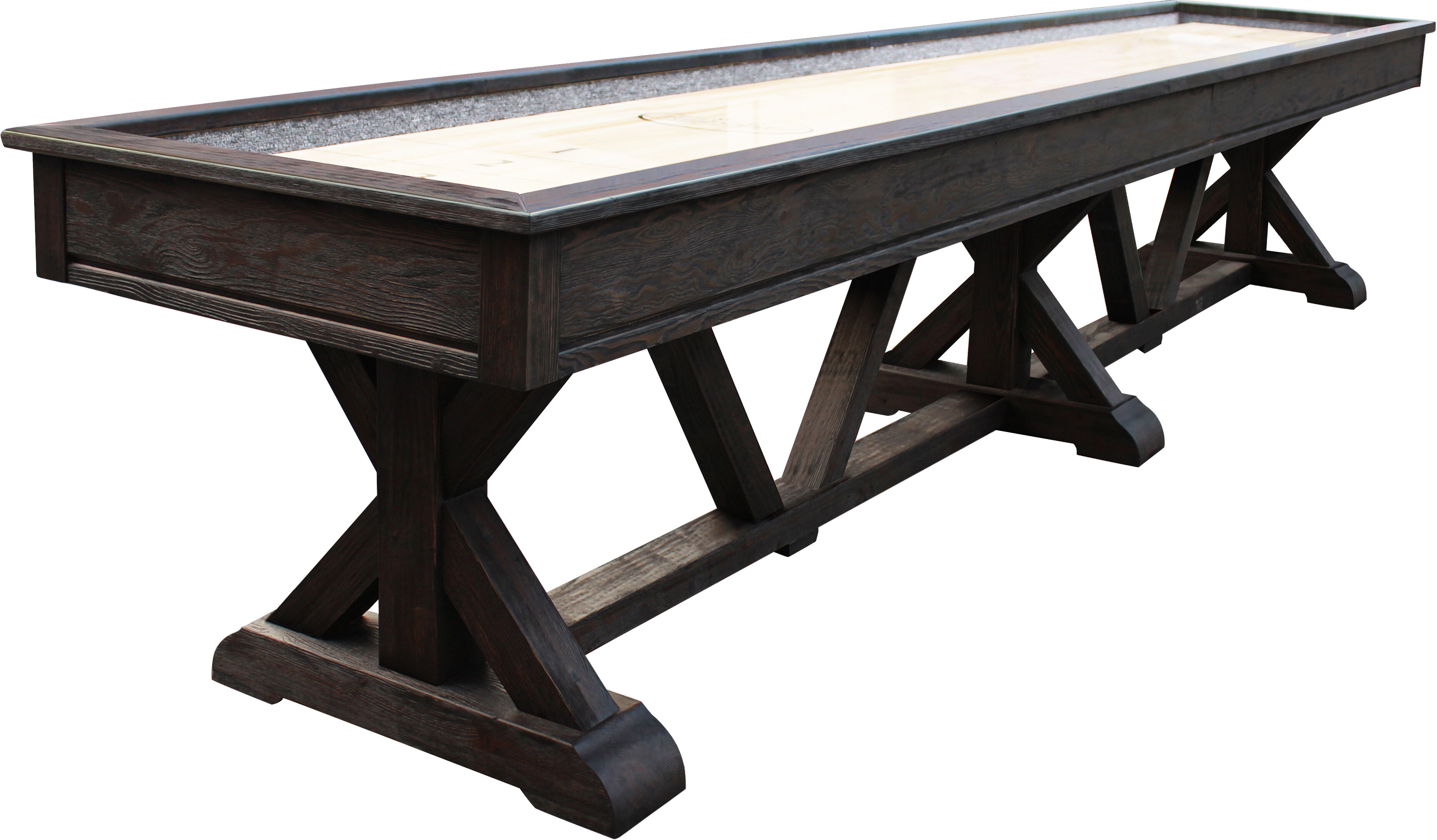 Berner Billiards The Weathered 16 Foot Shuffleboard Table in Black Oak 