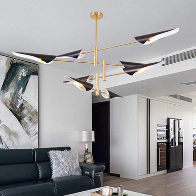 8 - Light Dimmable Sputnik Modern Linear Chandelier