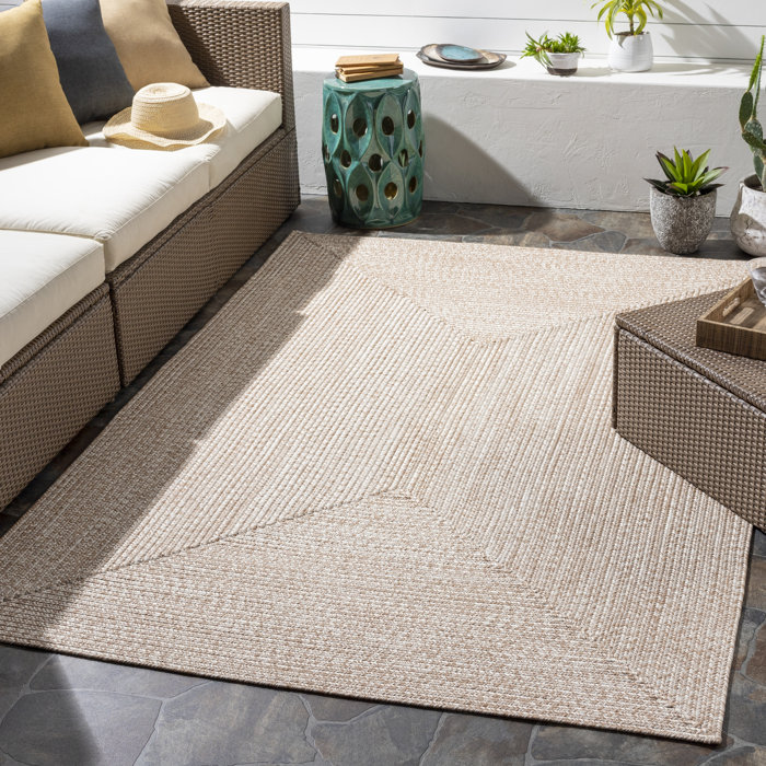 Sand & Stable Leroux Indoor / Outdoor Area Rug in Beige & Reviews | Wayfair