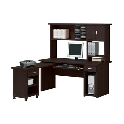 Koester Solid Wood L Shape Desk With Hutch Latitude Run