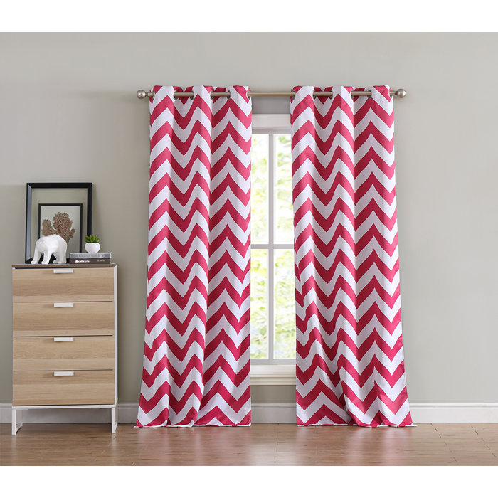 Ebern Designs Alvarenga Chevron Blackout Thermal Grommet Panel